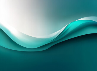 Poster - Abstract teal and white wave design.  Fluid, flowing lines create a sense of movement and serenity.  Perfect for backgrounds.