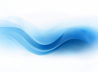 Aufkleber - Abstract image featuring flowing, translucent blue waves on a white background.  The waves create a sense of movement and serenity.