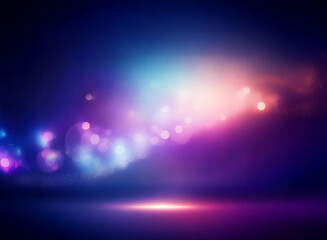 Wall Mural - abstract image of vibrant, colorful bokeh lights swirling across a dark background, creating a dream