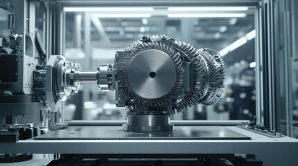 Poster - A D printer creating intricate mechanical parts in an RD lab.