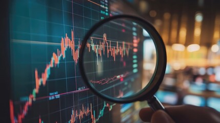 Poster - A magnifying glass over a spreadsheet with highlighted profit figures.