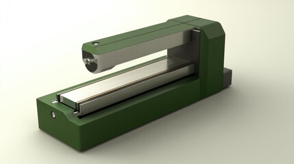 Poster - A modern milling machine cutting through a block of aluminum.