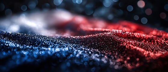 Red blue glitter texture bokeh background