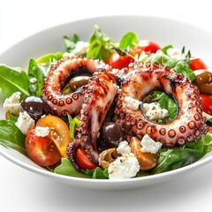 Poster - grilled octopus served on a bed of mixed