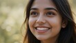 © AKSNA - Potrait Of Young Indian Woman with Radiant Smile and Bright Eyes, Capturing Carefree Joy and Gentle Beauty With a Neutral Background