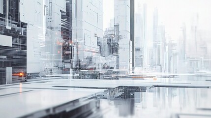 Poster - Abstract Technology Background with Minimal Architectural Lines