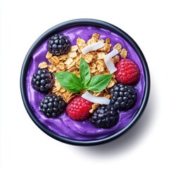 Wall Mural - purple smoothie bowl topped with organic