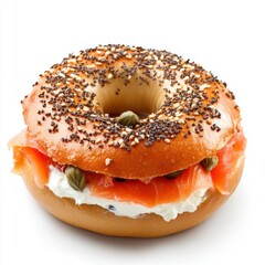 Wall Mural - Bagel with Smoked Salmon Cream Cheese