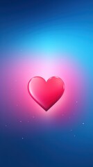 Poster - Pastel neon heart abstract red illuminated.