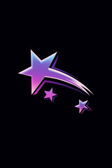 Wall Mural - bright purple shooting star flying through dark sky leaving trail