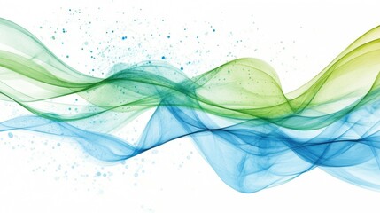 Fototapete - Swirling patterns of green and blue create a harmonious atmosphere that suggests movement and tranquility, enhancing any design or space
