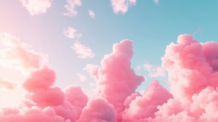 Wall Mural - the morning sky is adorned with soft pink clouds that gently illuminate the horizon, signaling the s