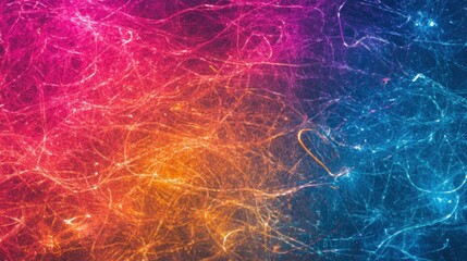 Fototapete - Bright and colorful neon light swirls intertwine, creating an energetic atmosphere that captivates viewers with vivid patterns