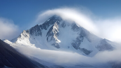  snow covered mountains in winter