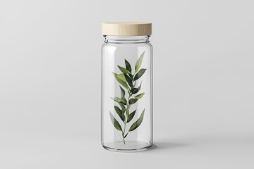 Wall Mural - Elegant Glass Bottle with Natural Branch Design