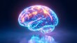 © terat - glowing neon brain, ai, neural network - neon