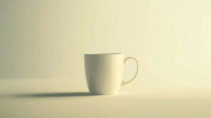 Wall Mural - White Mug on a Minimalist Background