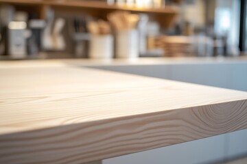 Aufkleber - Light wood counter top in cafe.