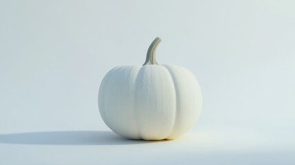 Wall Mural - White Pumpkin Isolated on a White Background