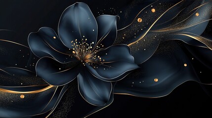 Poster - Elegant Abstract Floral Design in Luxurious Minimal Style