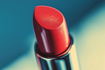 Aufkleber - close-up of luxurious lipstick with its tip glowing under soft light set against clean minimalistic background