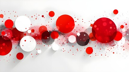 Poster - Dynamic Red and White Circular Abstract Art
