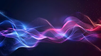 Poster - Abstract colorful light waves on a dark background