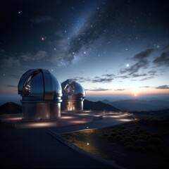 Wall Mural - Planetary observation Extremely Large Telescope architecture observatory landscape.