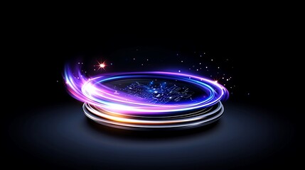 Poster - Glowing Circular Light Trails