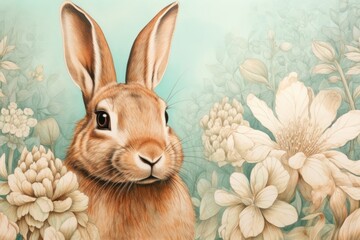 Wall Mural - Rabbit painting drawing animal.