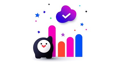 Poster - Happy Character Celebrating Business Growth