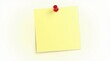 © Kristina - Yellow sticky note with red pin on white background, sticky note, yellow, red pin, isolated
