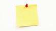 © Kristina - Yellow sticky note with red pin on white background, sticky note, yellow, red pin, isolated