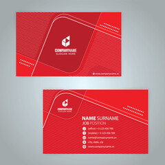 Wall Mural - Set of red Modern Corporate Business Card Design Templates, vector eps 10