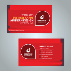 Wall Mural - Set of red Modern Corporate Business Card Design Templates, vector eps 10