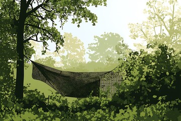 Wall Mural - Serene Forest Hammock Scene