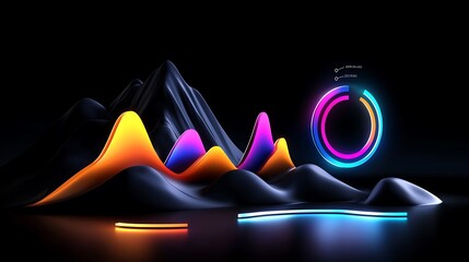 Poster - Neon Mountainscape
