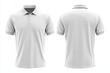 © Fitri - White polo shirt mockup, front and back view, isolated on white background.