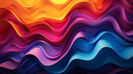 Poster - Vibrant abstract waves in multicolored hues