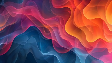 Poster - Vibrant abstract gradient with flowing translucent shapes