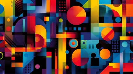 Poster - Multicolored modern abstract geometric artwork