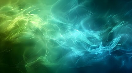 Poster - Ethereal green and blue swirling light texture