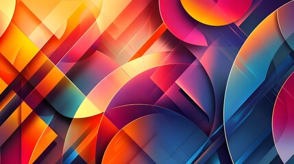 Poster - Abstract geometric shapes with vibrant gradient colors