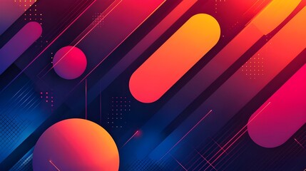 Poster - Abstract gradient background design with colorful shapes for modern wallpaper art use