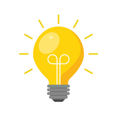 Light bulb icon or symbol isolated on white background. Vector illustration. 