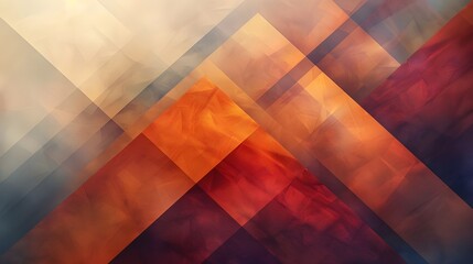 Poster - Overlapping colorful abstract shapes with warm tones