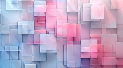 Poster - Transparent overlapping rectangles with soft pink and blue gradient colors