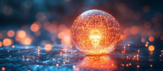 Wall Mural - illuminated sphere: a glowing orb of innovation and connection
