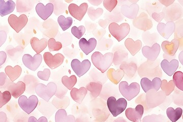 Poster - Hearts watercolor background backgrounds purple petal.