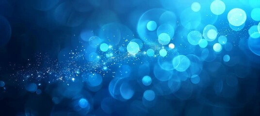Wall Mural - christmas blue glitter light sparkle blur bokeh defocused background. generative video ai technology